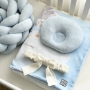 Set lenjerie pentru Patut Bebe din 6 piese Elefant albastru (22)